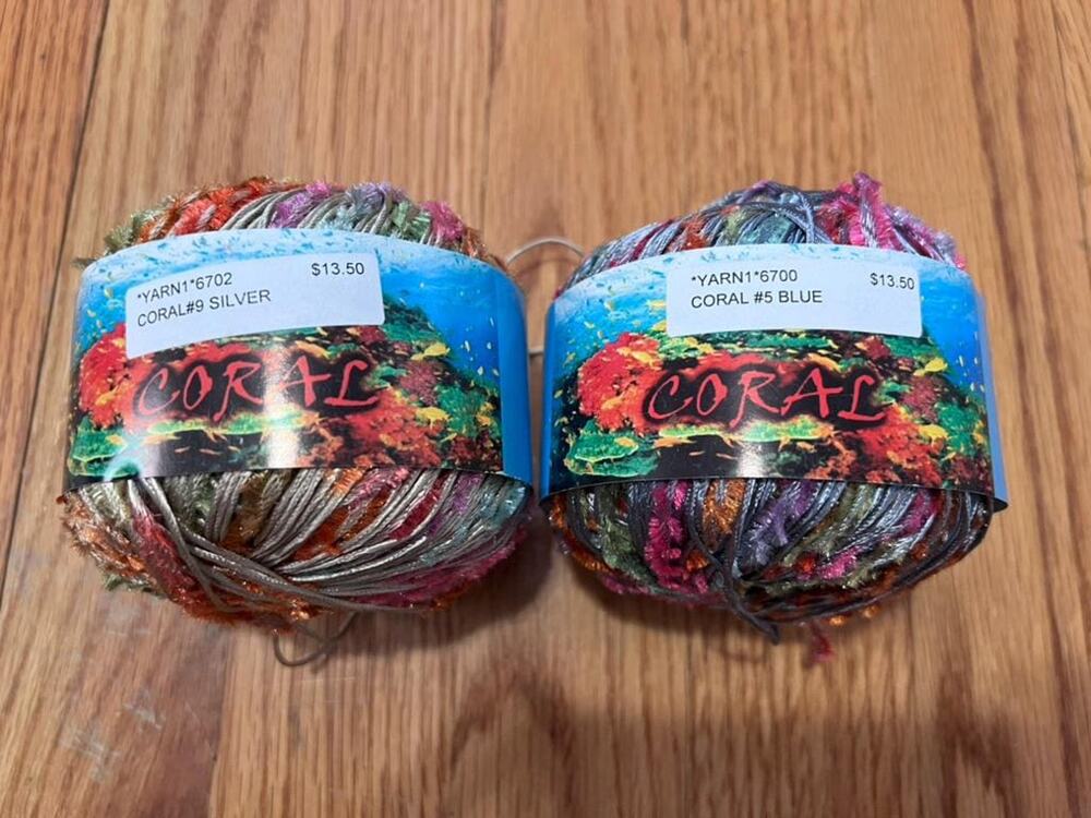 Coral Ribbon Yarn Lot of 2 | Novelty Ladder Yarn for Fiber Art